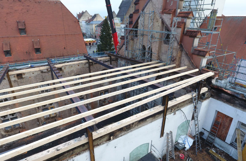Notdach und Wandsicherung Rathaus Straubing